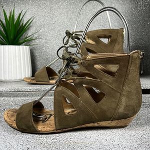 Sam Edelman Gemma Green Suede Gladiator Sandals Shoes Sued Leather 6